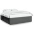 Cama sin colchón de tela gris oscuro 180x200