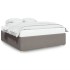 Cama sin colchón tela gris taupe 180x200
