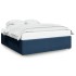 Cama sin colchón tela azul 180x200