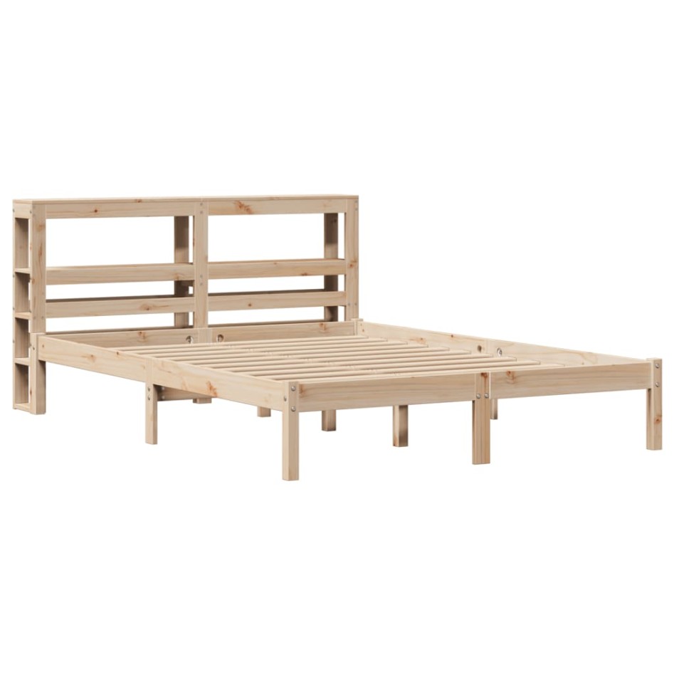 Estructura de cama sin colchón madera maciza de pino 120x190