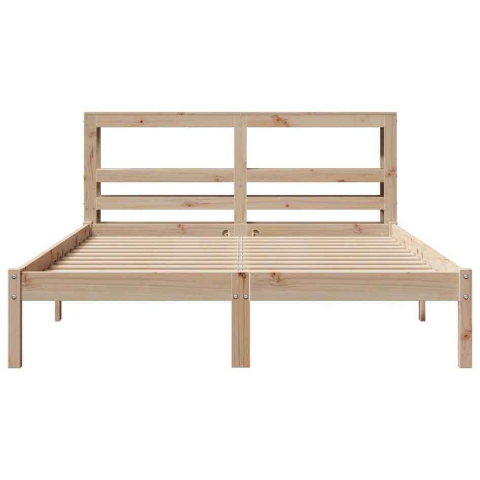 Estructura de cama sin colchón madera maciza de pino 120x190