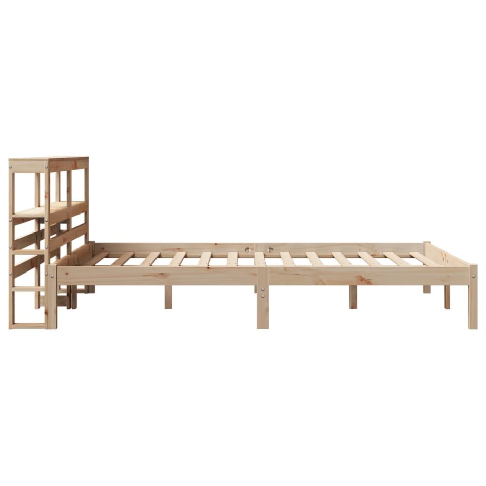 Estructura de cama sin colchón madera maciza de pino 120x190