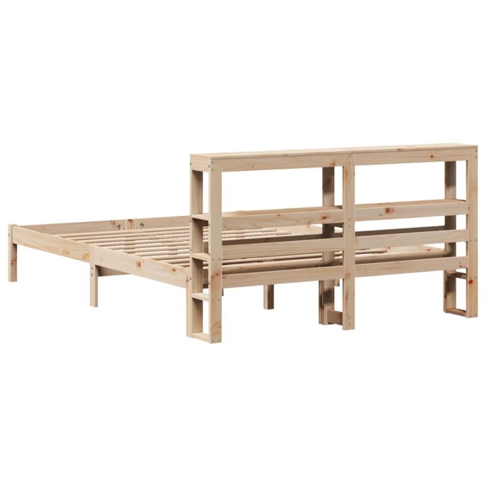 Estructura de cama sin colchón madera maciza de pino 120x190