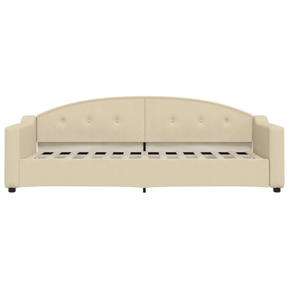 Sofá cama sin colchón tela crema 80x200