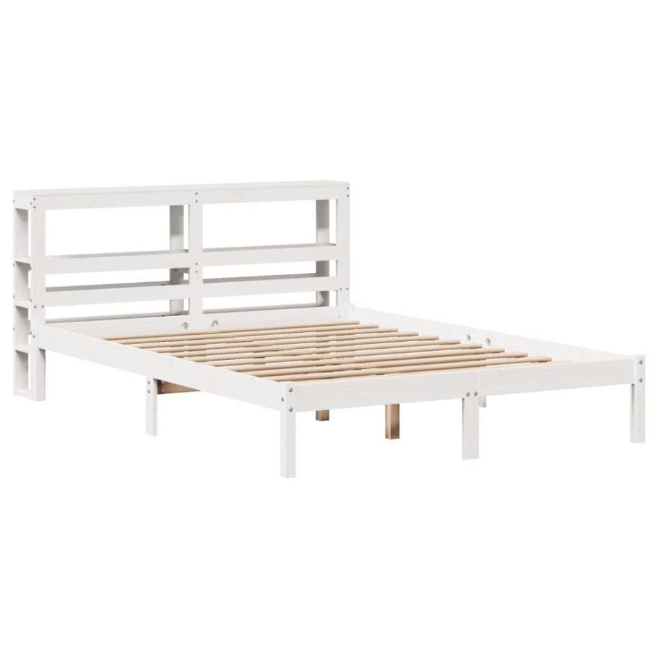 Estructura de cama sin colchón madera maciza de pino 160x200