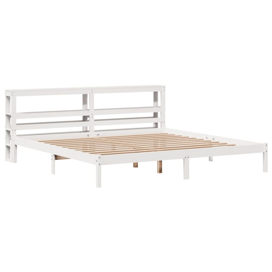 Estructura de cama sin colchón madera maciza blanca 200x200