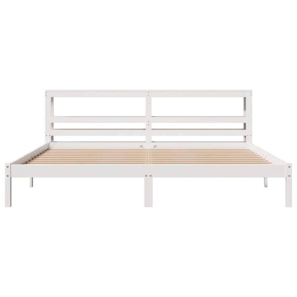 Estructura de cama sin colchón madera maciza blanca 200x200