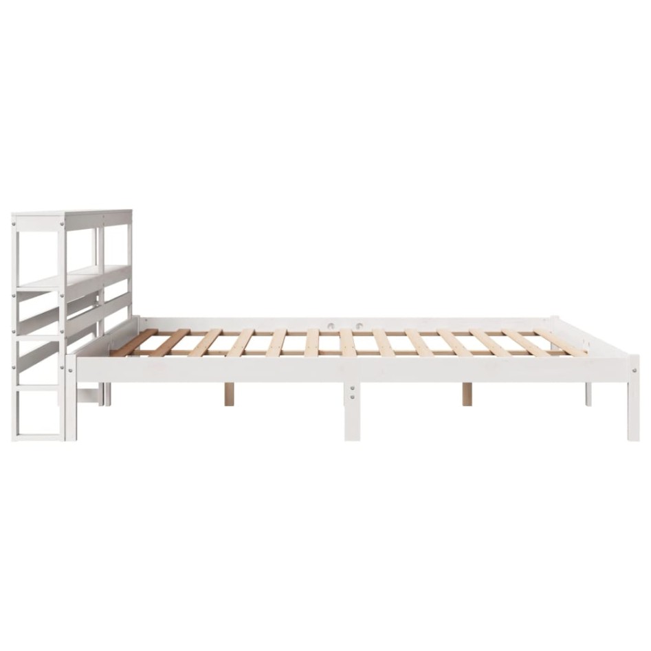 Estructura de cama sin colchón madera maciza blanca 200x200
