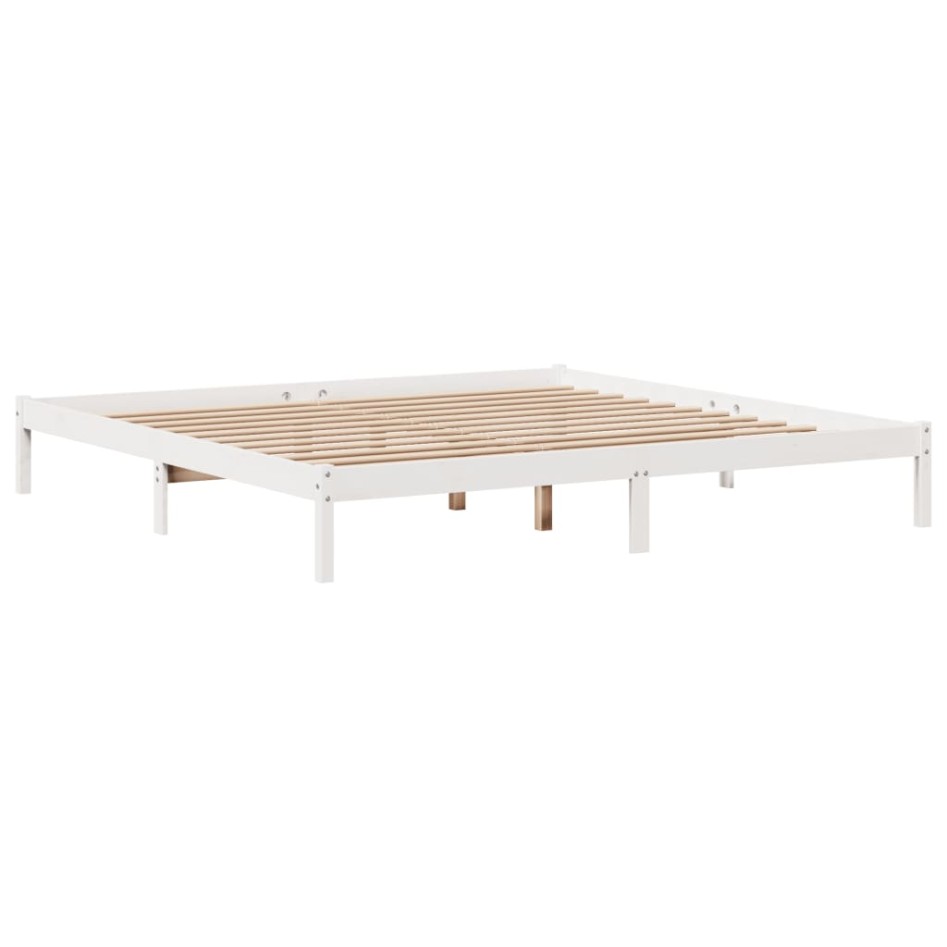 Estructura de cama sin colchón madera maciza blanca 200x200