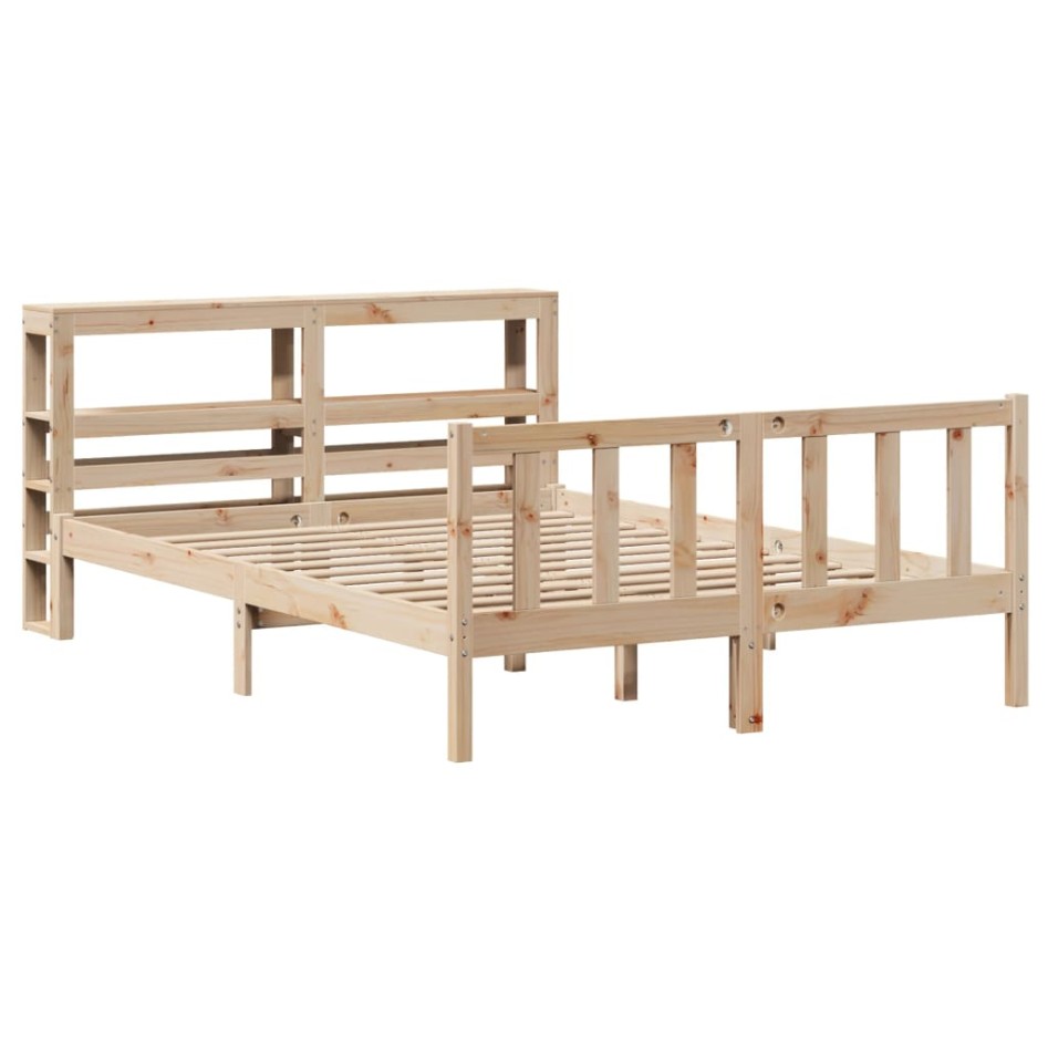 Estructura de cama sin colchón madera de pino maciza 120x200