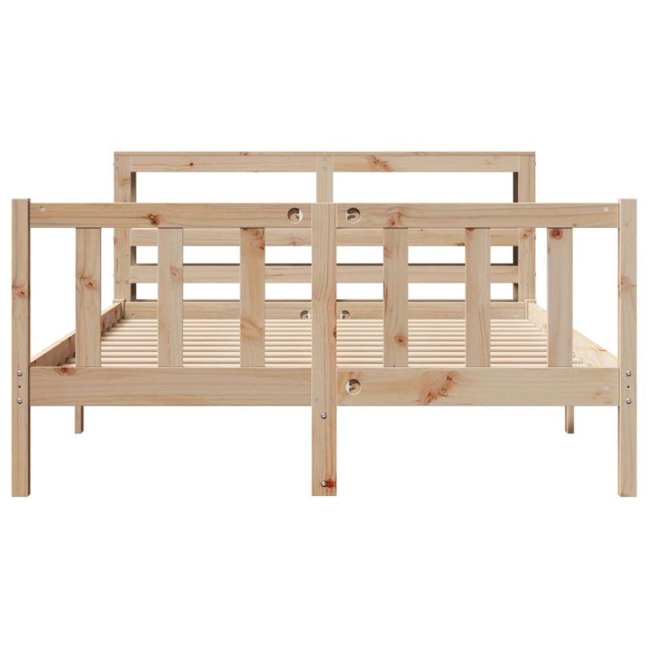 Estructura de cama sin colchón madera de pino maciza 120x200