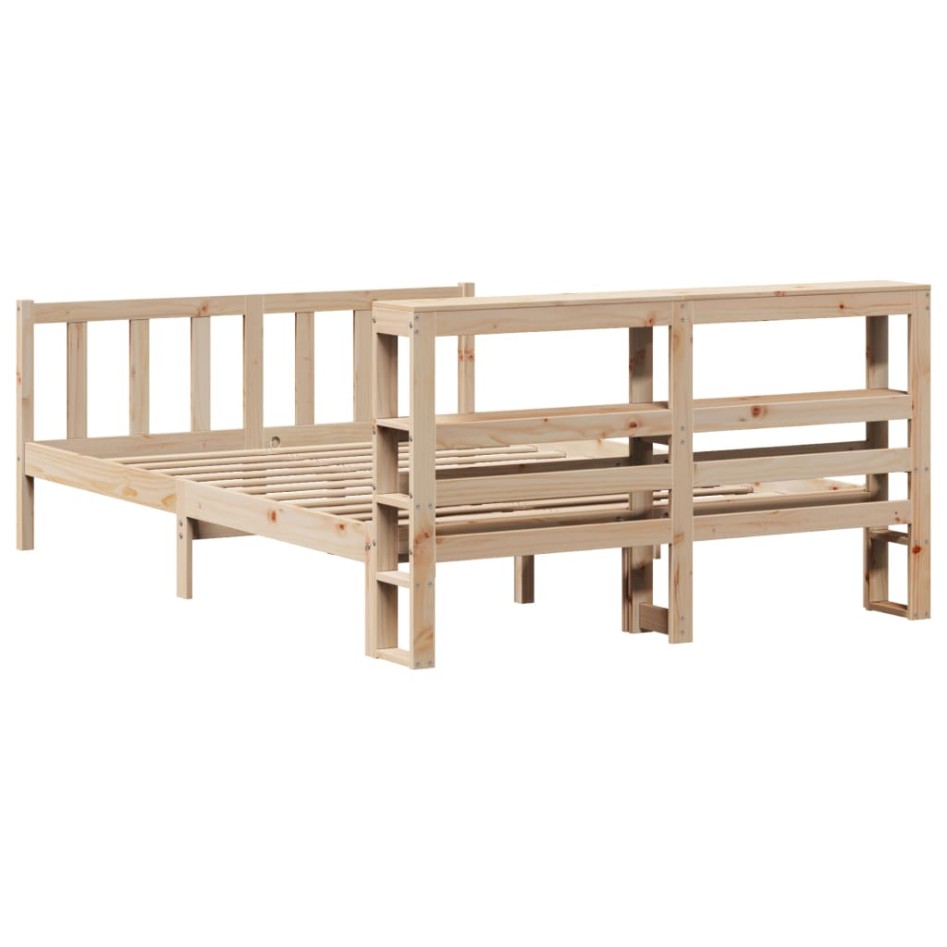 Estructura de cama sin colchón madera de pino maciza 120x200