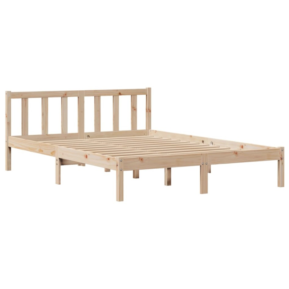Estructura de cama sin colchón madera de pino maciza 120x200