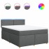Cama box spring con colchón tela gris oscuro 140x190