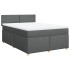 Cama box spring con colchón tela gris oscuro 140x190