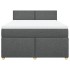Cama box spring con colchón tela gris oscuro 140x190