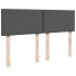 Cama box spring con colchón tela gris oscuro 140x190