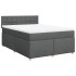 Cama box spring con colchón tela gris oscuro 140x190