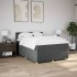 Cama box spring con colchón tela gris oscuro 140x190