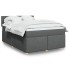 Cama box spring con colchón tela gris oscuro 140x200