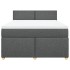 Cama box spring con colchón tela gris oscuro 140x200