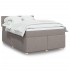 Cama box spring con colchón tela gris taupe 140x200