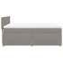 Cama box spring con colchón tela gris taupe 140x200