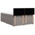 Cama box spring con colchón tela gris taupe 140x200