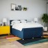 Cama box spring con colchón tela azul 160x200