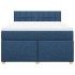 Cama box spring con colchón tela azul 160x200