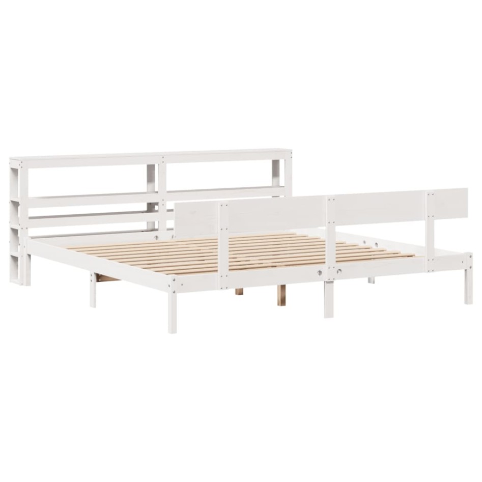 Estructura de cama sin colchón madera maciza blanca 200x200