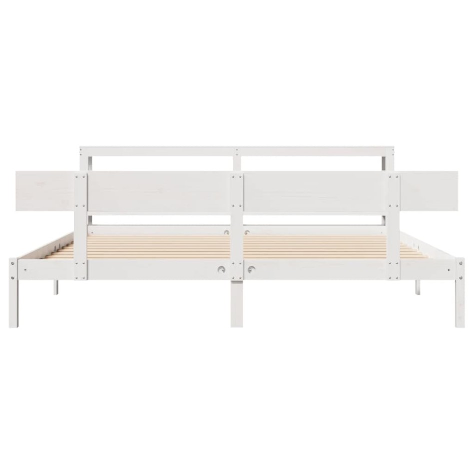 Estructura de cama sin colchón madera maciza blanca 200x200