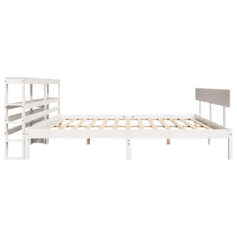 Estructura de cama sin colchón madera maciza blanca 200x200