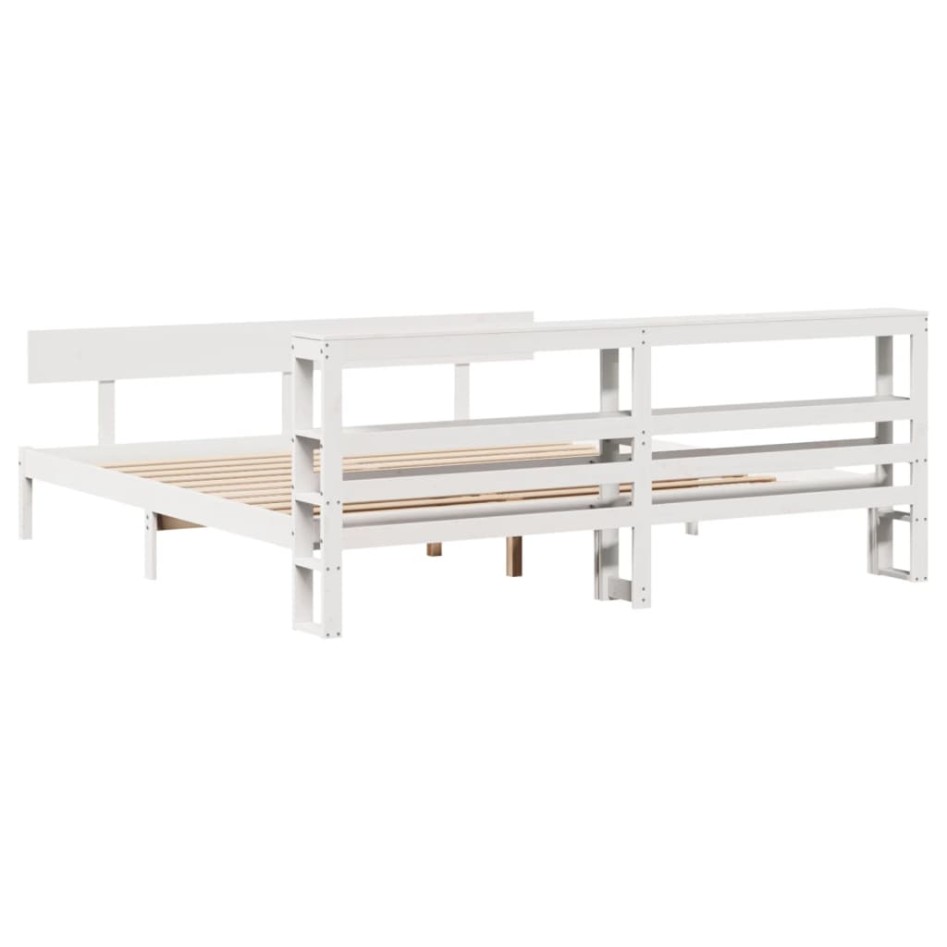 Estructura de cama sin colchón madera maciza blanca 200x200