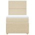Cama box spring con colchón tela color crema 90x190