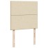 Cama box spring con colchón tela color crema 90x190