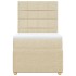 Cama box spring con colchón tela color crema 90x190