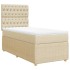 Cama box spring con colchón tela color crema 90x190