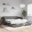Sofá cama nido con cajones tela gris oscuro 90x190 cm