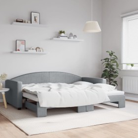 Sofá cama nido tela gris claro 90x200