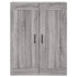 Armarios de pared 2 uds madera de ingeniería gris