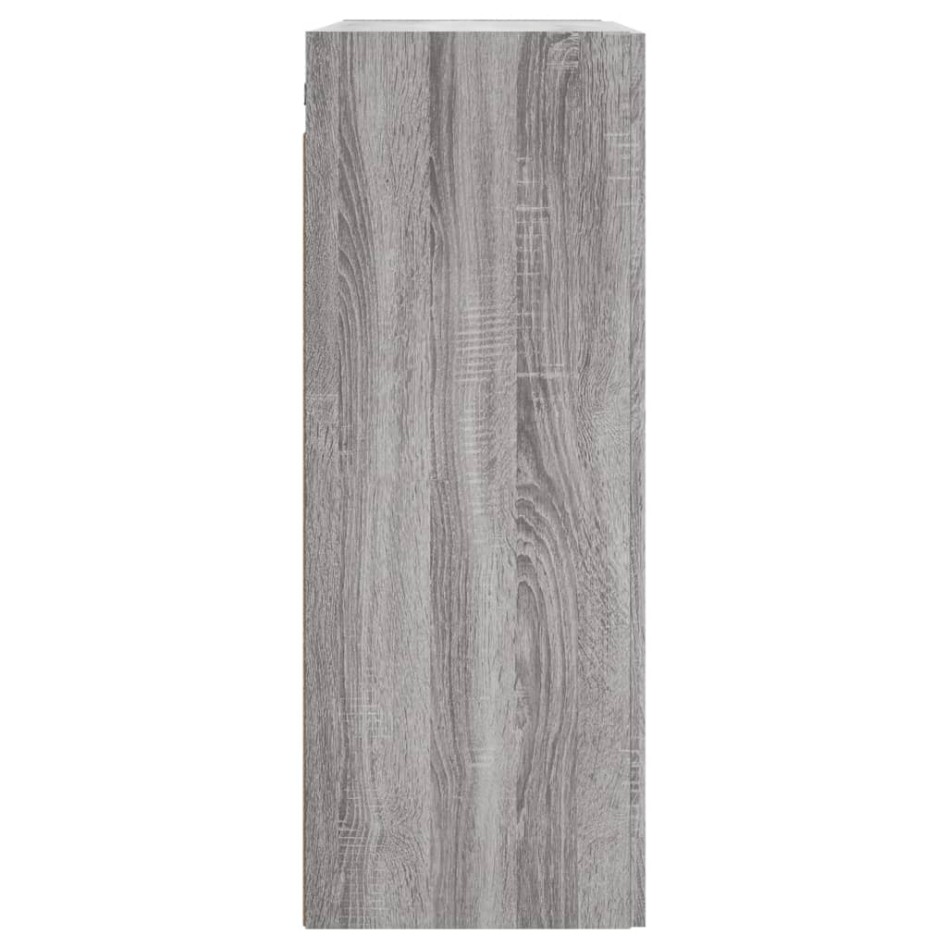 Armarios de pared 2 uds madera de ingeniería gris