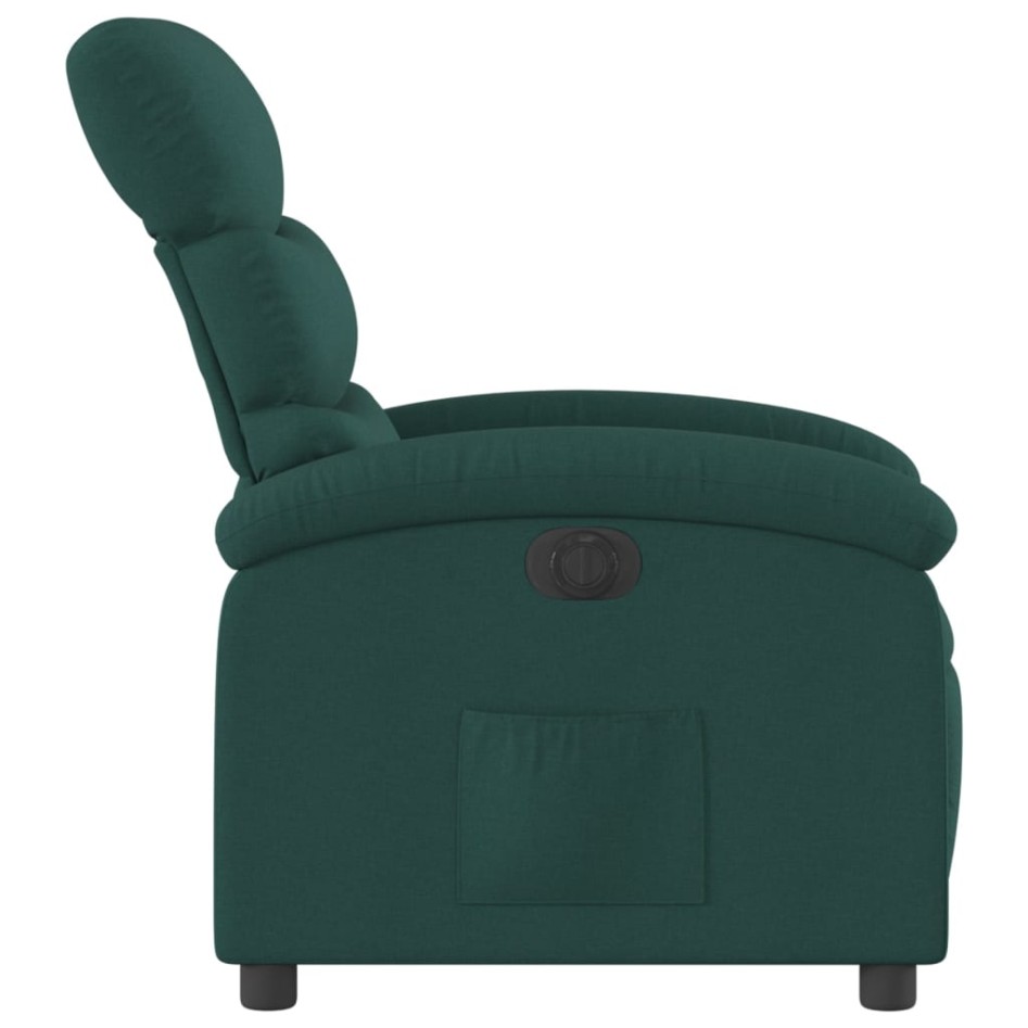 Sillón reclinable eléctrico tela verde