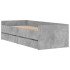 Estructura de cama con cajones gris hormigón 100x200