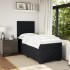 Cama box spring con colchón terciopelo negro 80x200