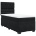Cama box spring con colchón terciopelo negro 80x200