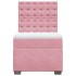 Cama box spring con colchón terciopelo rosa 80x200