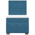 Cama box spring con colchón terciopelo azul 90x200