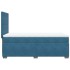Cama box spring con colchón terciopelo azul 90x200