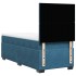 Cama box spring con colchón terciopelo azul 90x200